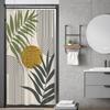 Moderner Abstraktes Duschvorhang Palmenblatt Design Geometrisches Muster Badezimmer Dekor Wasserdichtes Gewebe Minimalistisch Künstlerisch Zuhause