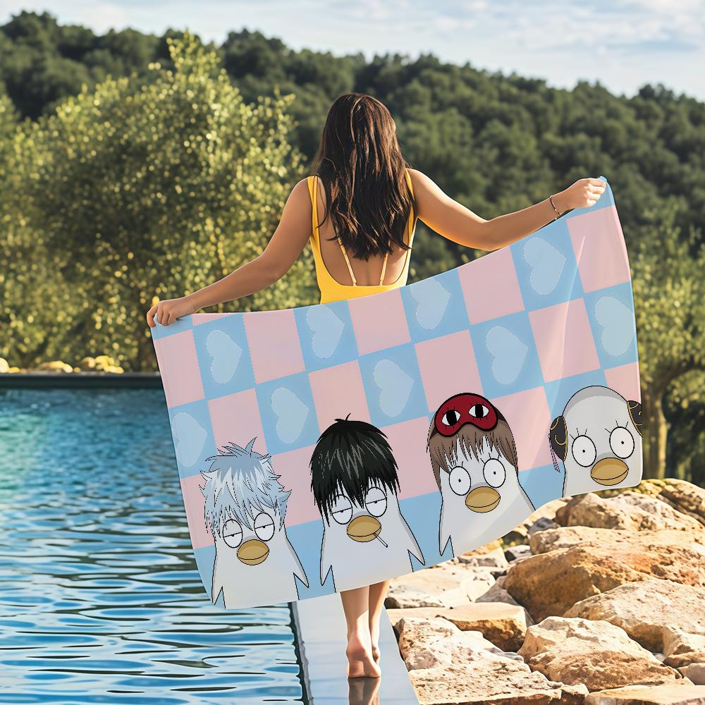 Serviette Anime Gintama Séchage Rapide Serviettes de Plage Conviennent Pour Les Piscines Camping Yoga Et La Salle de Sport