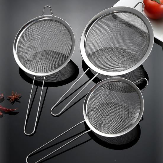 Stainless Steel Fine Mesh Strainers with Handle for Kitchen Flour Sieve Food