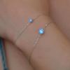 Beixi Women's Light Luxury Silver Bracelet with Aquamarine and Cubic Zirconia