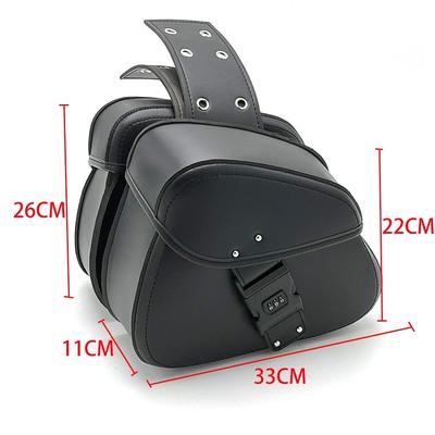 PU Leather Motorcycle Saddlebags Waterproof Motorbike Side Saddle Bags Password Lock Universal for Harley Suzuki Kawasaki Yamaha