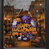 Thickened Solid Wood Pendant Happy Halloween Wooden Door Hanger Sign for Household Front Porch, Cute Ghost Pumpkin Sunproof Holiday Printed