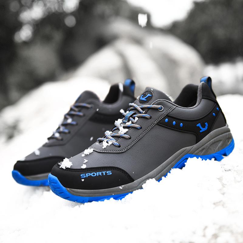 

Водонепроницаемые походные ботинки, мужская нескользящая износостойкая походная обувь, женские легкие теплые ботинки, уличная спортивная обувь, размеры 38-47 45 синий