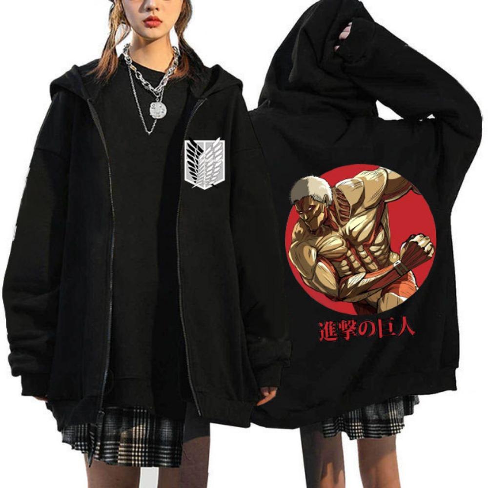 Anime Attack on Titan Poslední sezóna Mikina s kapucí na zip Shingeki No Kyojin Y2k Bundy na zip Mikiny Eren Yeager Manga Streetwear