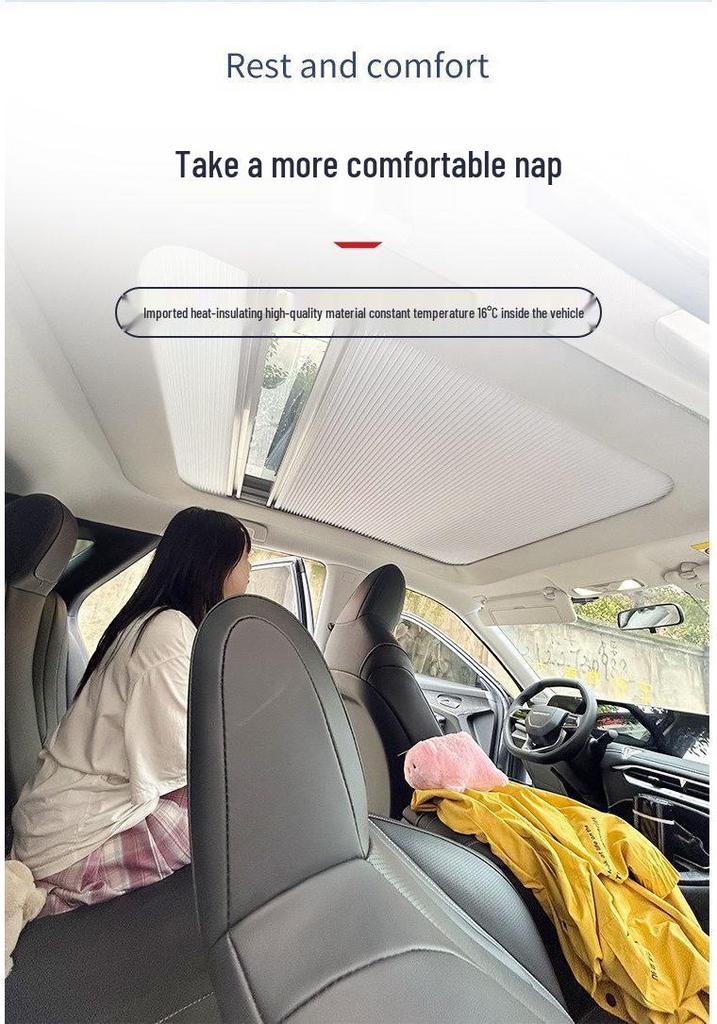 XPeng P7 G6 G9 Electric Sunroof Sunshade: Manual, Foldable, Heat Insulation, Sun Protection, Panoramic Roof Curtain.