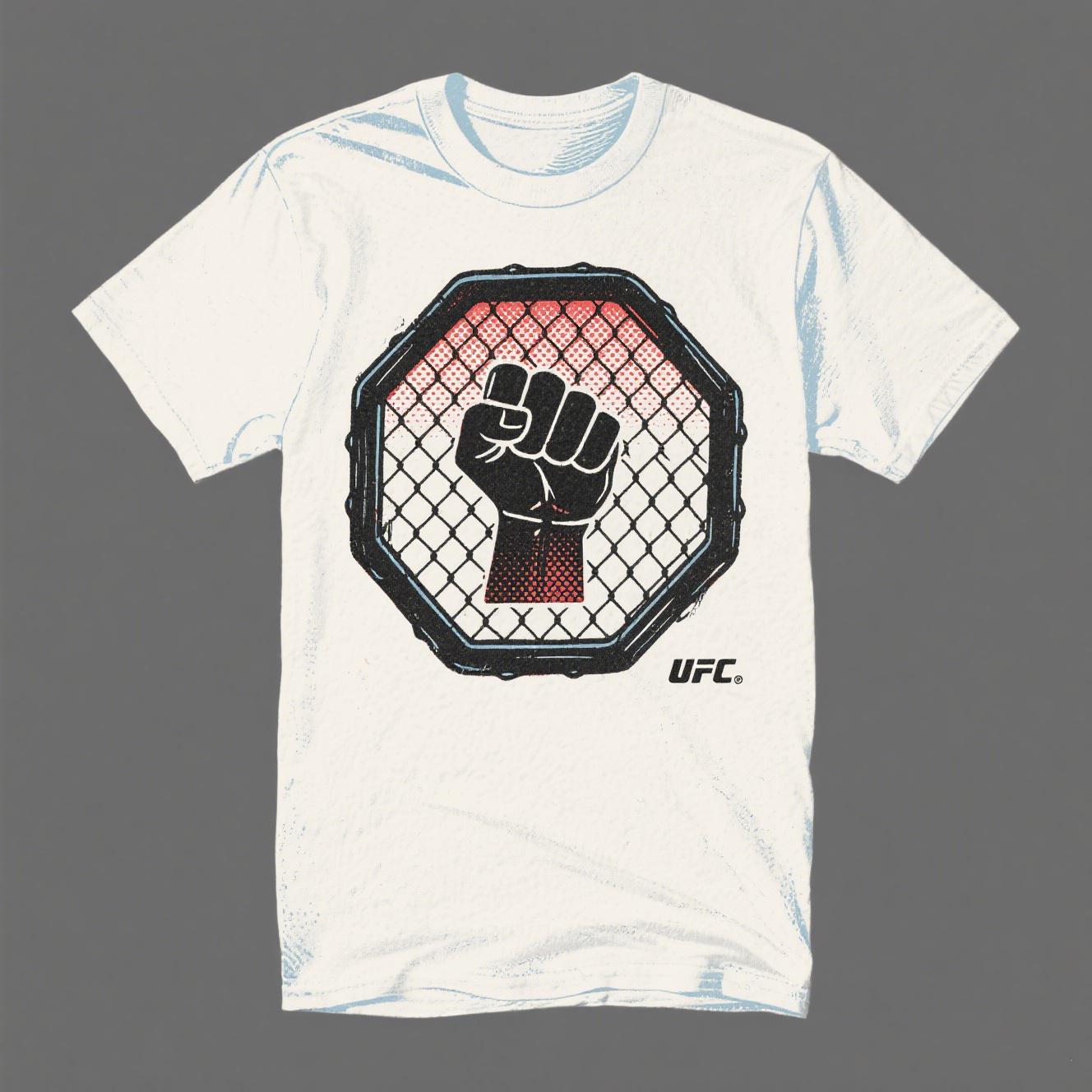 

2026 Лето Логотип UFC Боевая Графика Футболка Женская Спортивная Хлопок Короткий Рукав Свободная Повседневная Футболка для Фитнеса Унисекс S