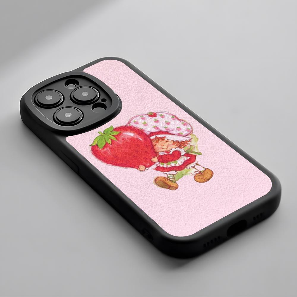 

Cute Strawberrys girl classic cartoon Phone Case For iPhone 16 15 14 13 12 11 Plus Pro Max Lambskin Silicone Cover black iPhone 16 Plus