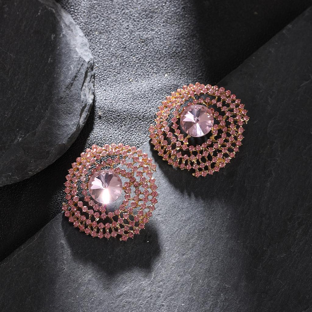 Modern Geometric Alloy Crystal Drop Earrings For Women With Sparkling Water Drill Jewelry Gift