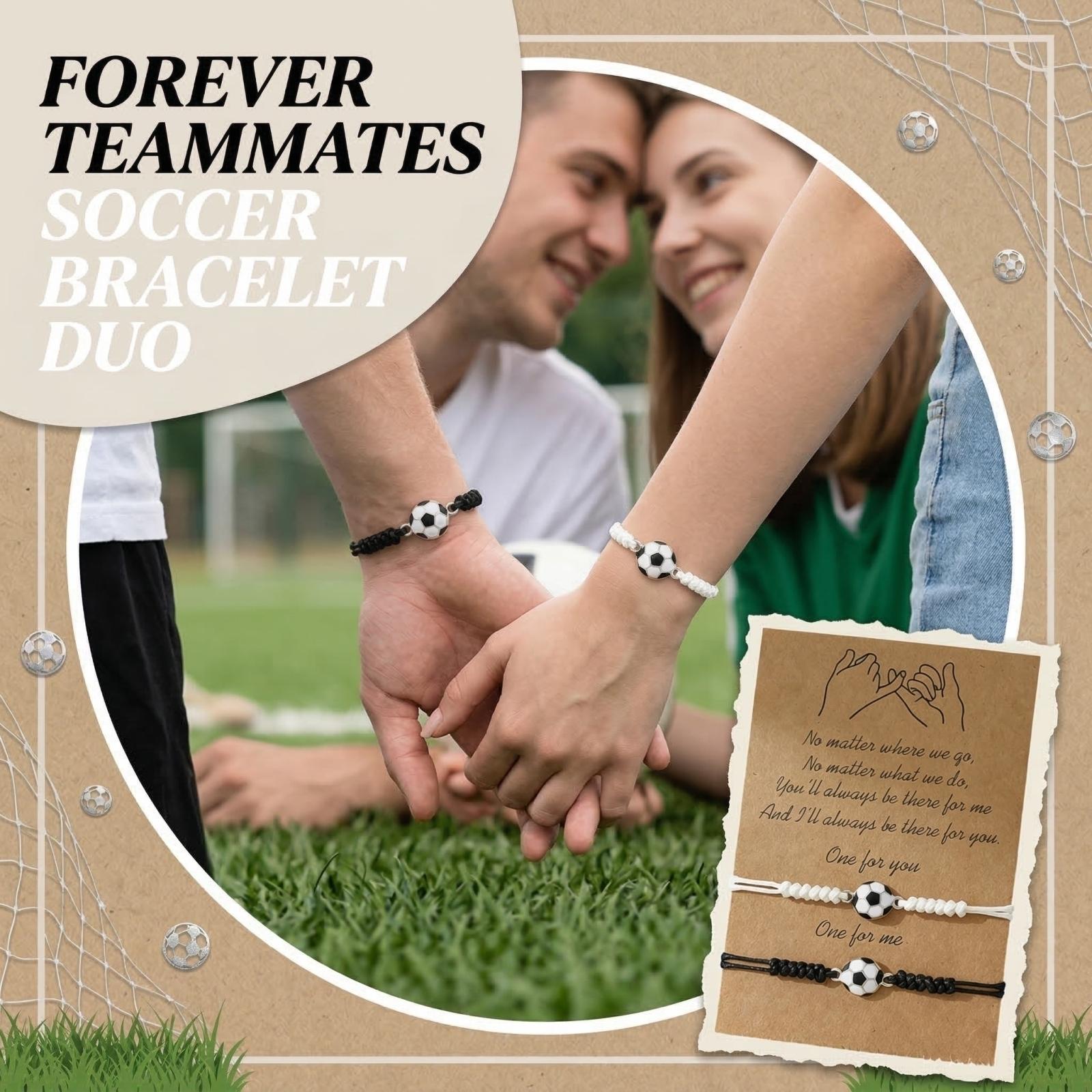 Fashion Football Alloy Luminous Bracelet Two-Piece Set one size