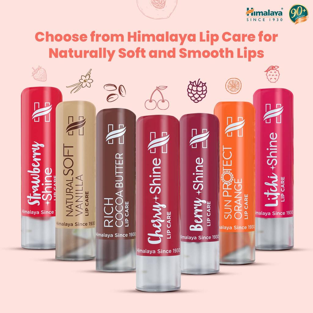 Himalaya Peach Shine Lip Care 4.5g Moisturizing Lip Balm With Natural Gloss & Vitamin E For Soft Supple Lips
