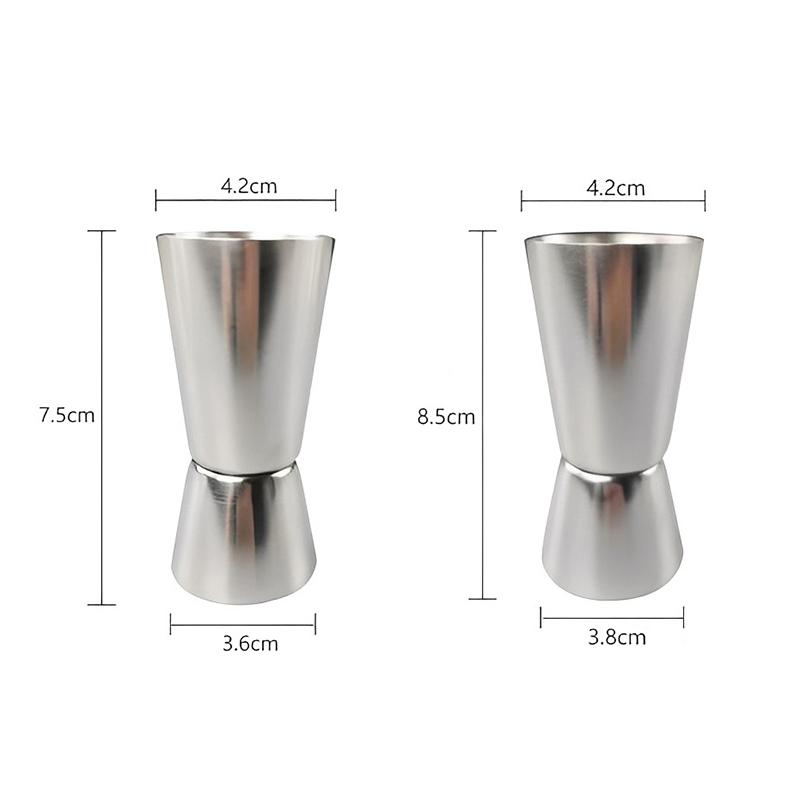 304 Stainless Steel Double-Ended Cocktail Measuring Cup (15/30ml Oz) With Rolled Edge 30/60ml Measuring Glass