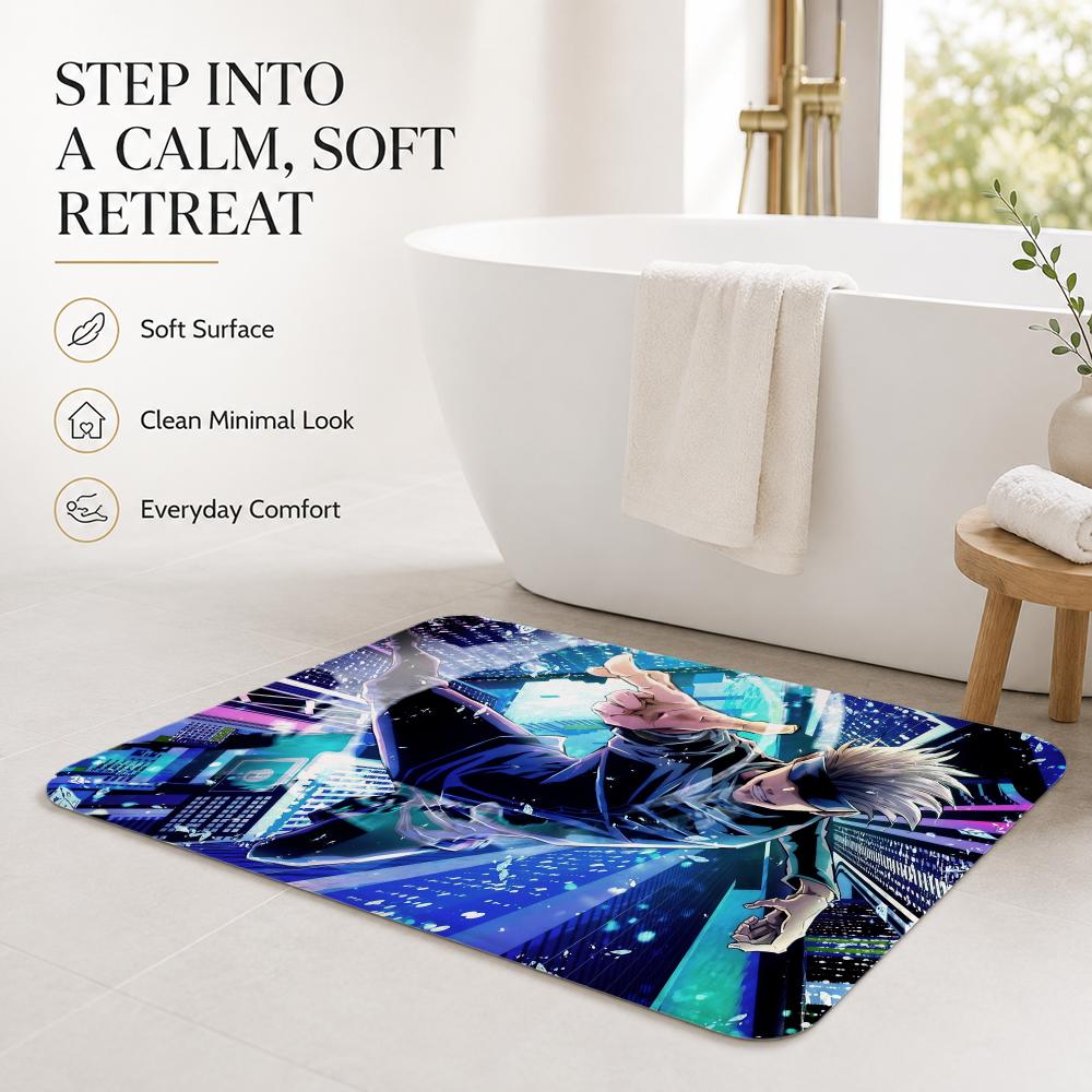 Dark Fantasy Anime J-Jujutsu KaisenS Floor Mat Non-Slip Absorbent Floor Mat Decorative Rug for Home Bathroom Bedroom Entryway