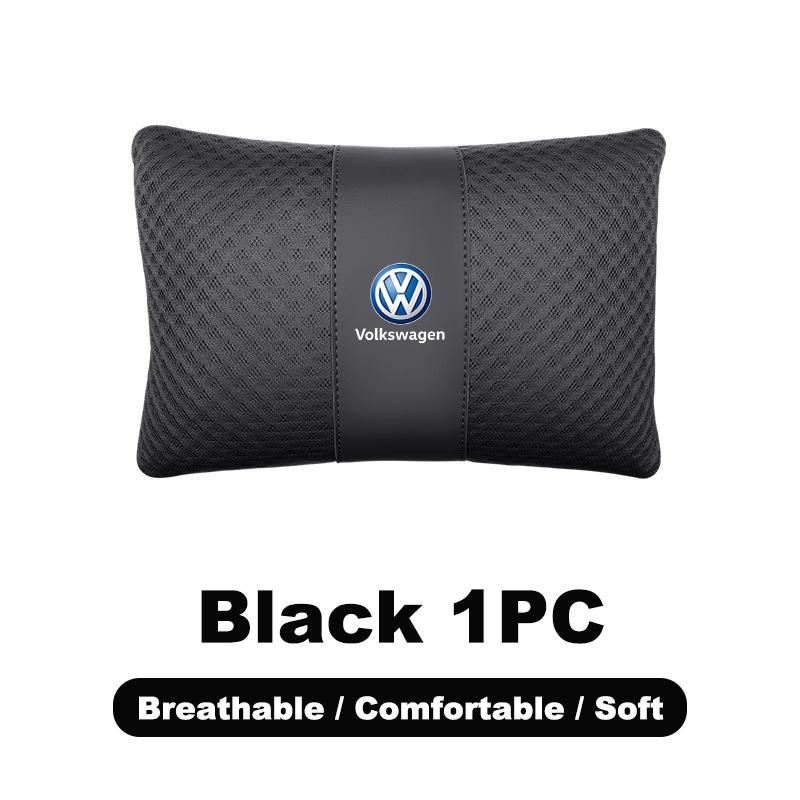 Car Seat Headrest Neck Pillow Lumbar Back Support Pad For VW GTI Polo Golf Passat Tiguan Arteon Touareg Taigo Caddy Jetta Beetle qa37