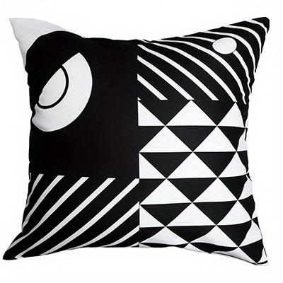 Home Decor Modern Geometric Pattern Black & White Pillow Covers Pattern Cushion Cover Suitable For Sofa Bedroom Car Pillow Cover