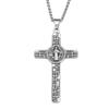 Exorcist Ancient Silver Large Cross Pendant Men's Personality Domineering Double-sided Jewelry Necklace