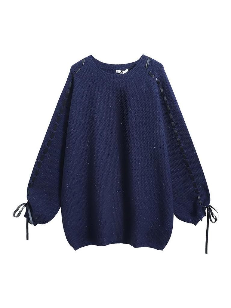 Plus Size Women's Winter Sweater - Loose Knit Wool Top with Stylish Design (130-350 Jin)