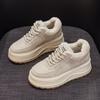Winter New Retro Little White Shoes Women's Velvet Thickened Cotton Shoes Thick Soles Increase Height Small Versatile Fluffy Shoes