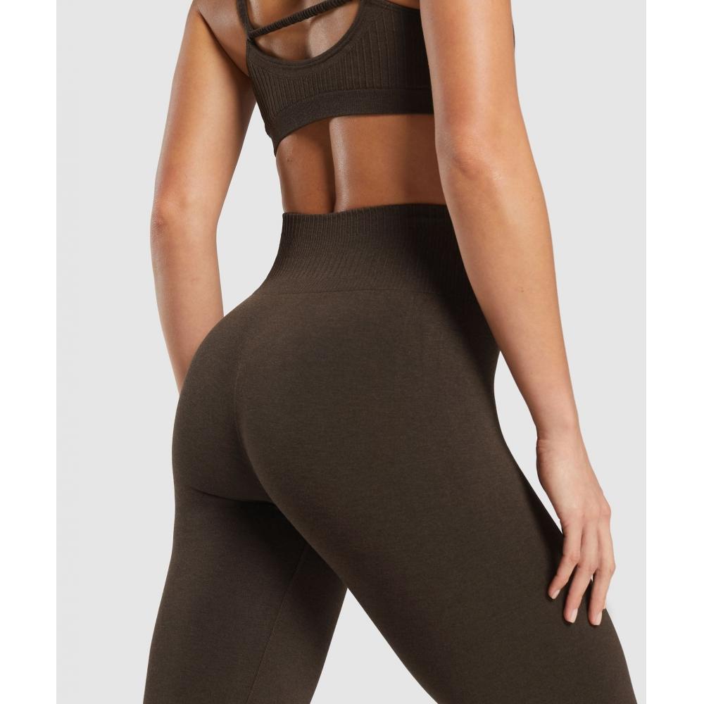 Gymshark Leggings Luxe Seamless Flare Maro Nuc Marl B3c8k Nc1d