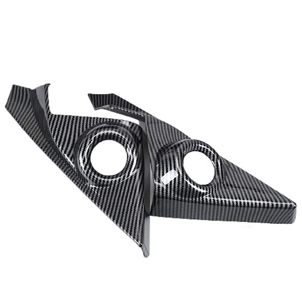 2PCS Carbon Fiber Grain Interior Front Door Speaker Window A Pillar Cover Trim For Honda 10th Gen Civic 2016 2017 2018 2019