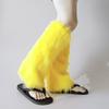 Damen-Pelz-Beinwärmer, Winter, pelzig, lange Stiefelmanschetten, flauschiger Schuhüberzug, Partykostüm für Urlaub, Festival, Auftritte, Spielen