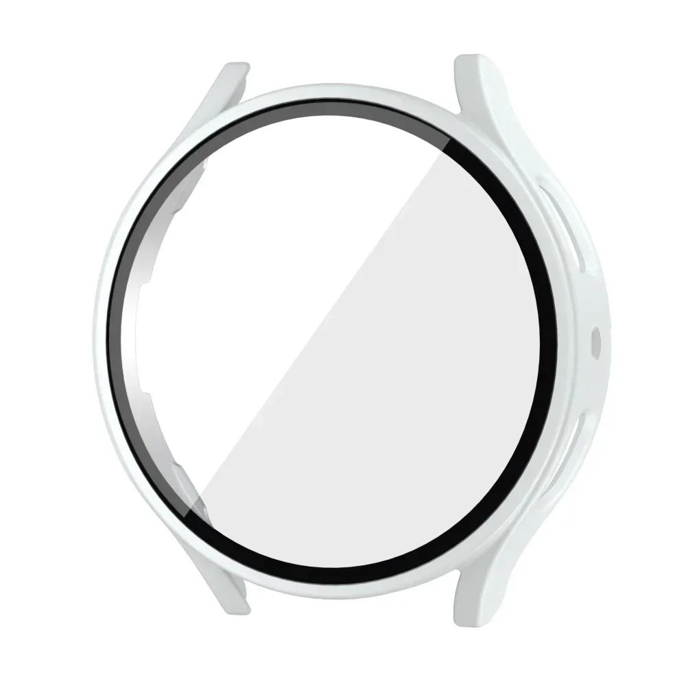 Tempered Glass+ PC Cover for Samsung Galaxy Watch4 5 6 7 44mm 40mm All Coverage Protective Bumper Case Galaxy Watch7 Accessories