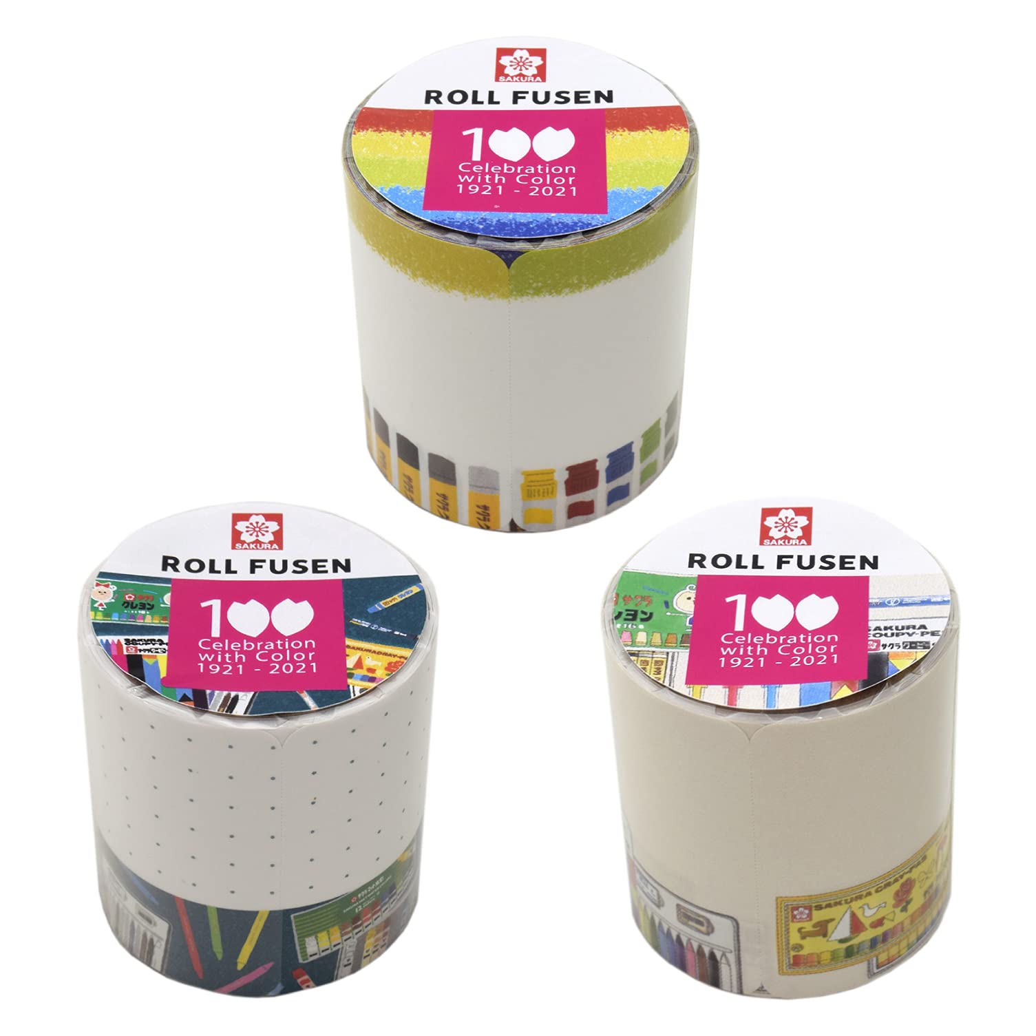 

Sakura Roll Sticky 100th Cray-Pas Notes, Юбилейный, Набор из 3 узоров, QRF100-3