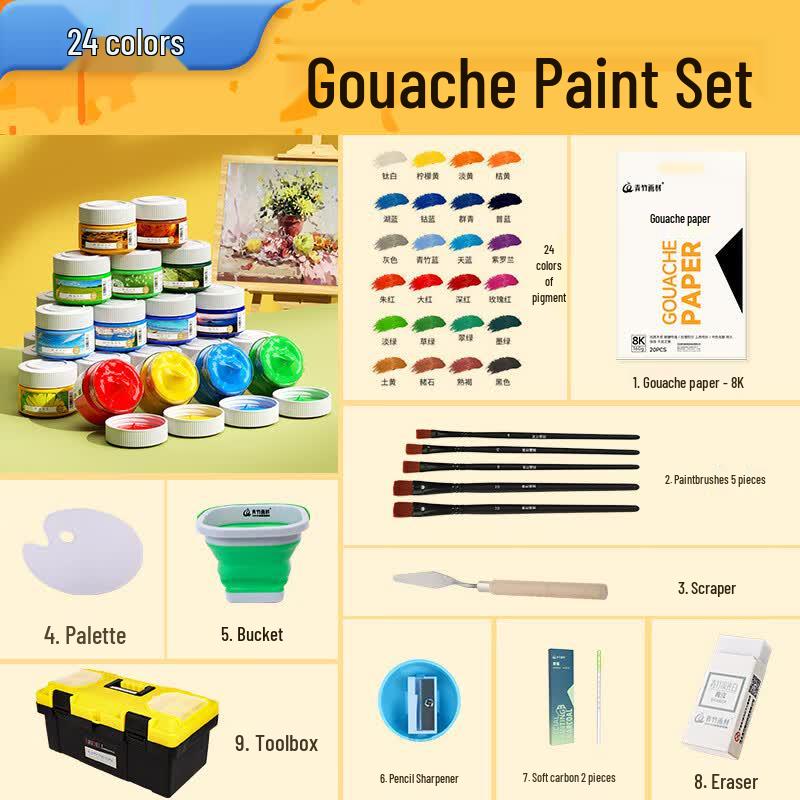 CHINJOO Formaldehyde-Free Gouache Paint Set