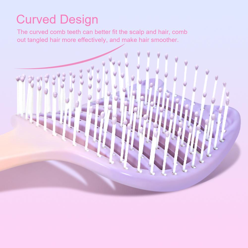 3 Colors Massage Hair Comb Cute Cat Ear Comb Dry Wet Hair Comb Detangler Hairbrush Hollow Out Hair Comb Household Styling Tools