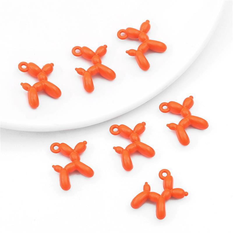 3D Colorful Balloon Puppy Alloy Pendant for DIY Jewelry Making