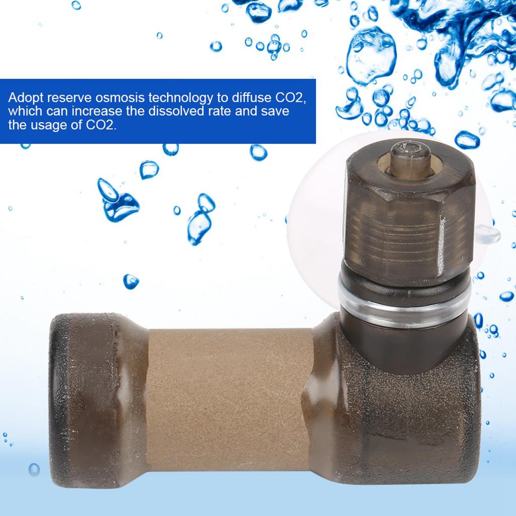 Easy Carbon Dioxide Diffuser CO2 Atomizer for Super Fish Tank Aquarium Equipment(Brown, L)