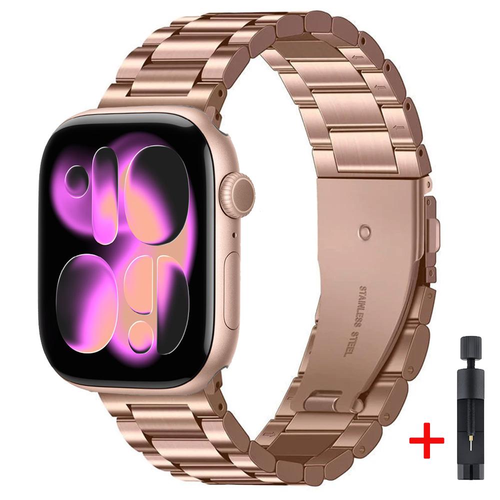 Metallarmband für Apple Watch Strap 46mm 42mm 45mm 44mm 40 41mm Ultra 3 2 1 49mm Modearmband iWatch Serie 11 10 9 8 7 6 5 SE3