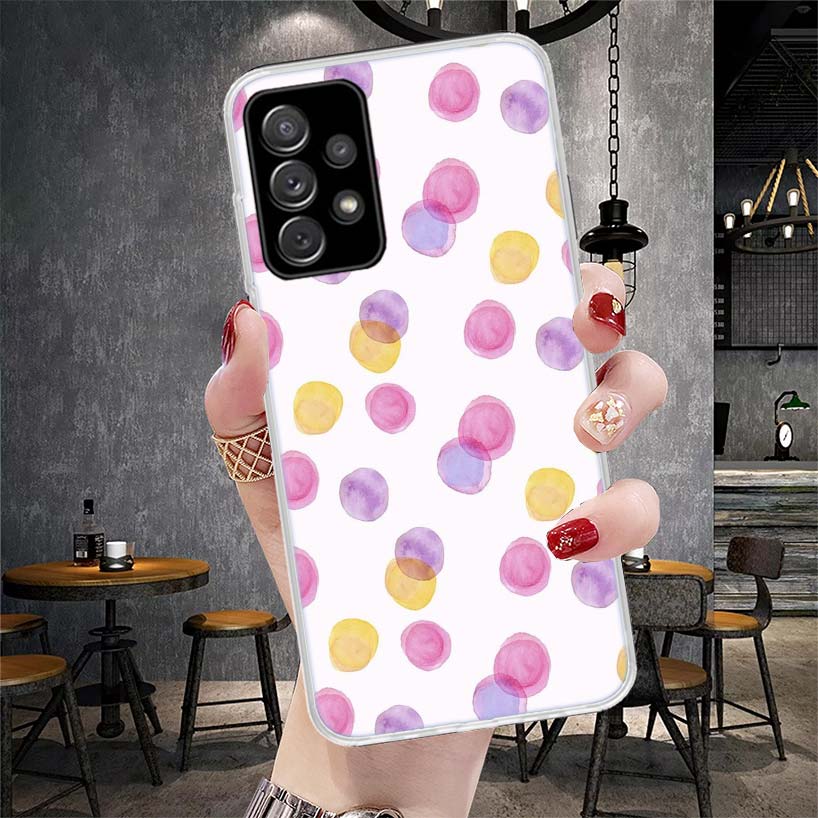 Polka Dots Art Phone Case For Samsung Galaxy A12 A22 A32 A52 A72 A02S A51 A50S A71 A70 A31 A20S Note 20 Ultra S10 A10S Galaxy A1