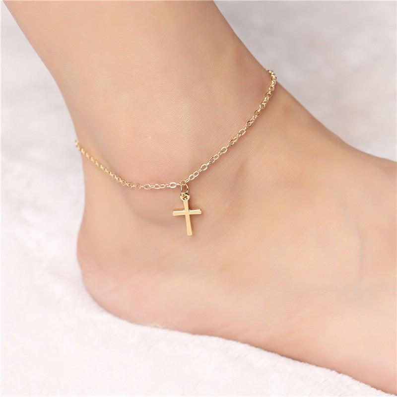 

Summer Trendy Cross Ankle Bracelet срібний