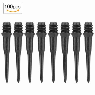 100 Stück Kunststoff Dart Spots Nadel Weiche Spitzen Ersatzset Zubehör für Elektronische Darts Schwarz