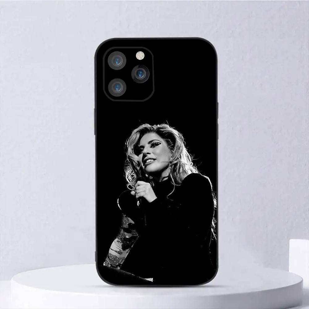

Singer L-Lady G-Gaga Phone Case For iPhone 16,15,14,13,12,11,Plus,Pro Max,XS,X,E,SE,Mini Soft Silicone Black Cover iPhone16e