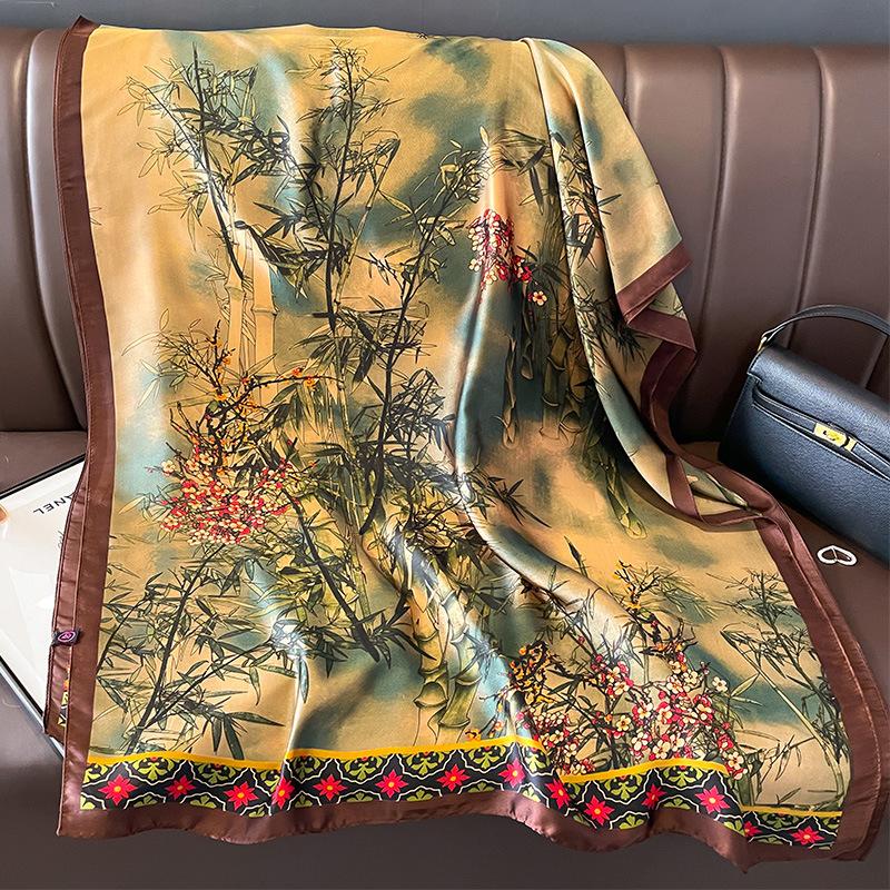 

Новый летний шарф Темперамент Шелковый шарф Модное пляжное полотенце Полотенце для защиты от солнца Отпуск Защита от солнца 80*180cm