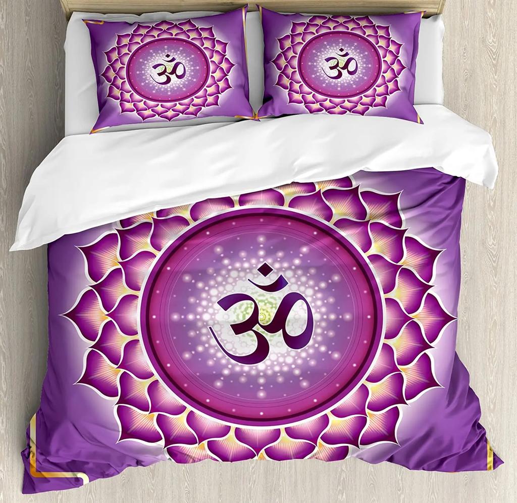 Chakra Color Geometry Yoga Duvet Cover Bed Bedding Set Double Home Textile Quilt Cover Pillowcases Bedroom Bedding Set No Sheet