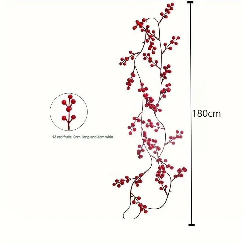 Artificial Cranberry Vine, Christmas - Suitable for Dining Table, New Year Celebration, Engagement Party Decor