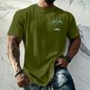 Men's Vintage Texture Print Short Sleeve T Shirt Loose Fit Casual Summer Daily Wear Crew Neck Top