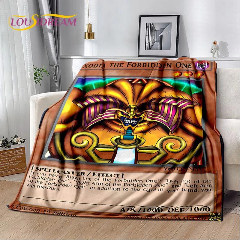 3D Monster Gold Card Cartoon Yu-Gi-Oh Anime Dack Magician Game Soft Flannel Blanket for Bed Bedroom Sofa Picnic,Outdoors Leisure