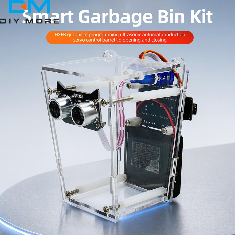 DIY Electronic Kit 5V Ultrasonic Automatic Sensing HU-102 Smart Trash Can DIY Kit for Maker Programming Learning Welding Parts