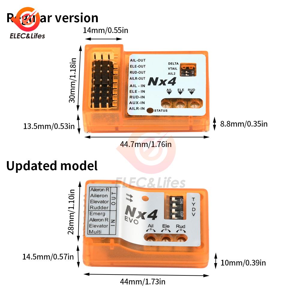 NX1-EVO Fixed Wing Autopilot Module DC 1.1-6V 111Hz Response Auto Recognize Single Double Aileron For Training RC Aircraft Model
