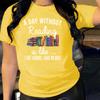 A Day Without Reading Letter Cotton T-Shirt Short Sleeve Round Neck Women 2d Print Tops