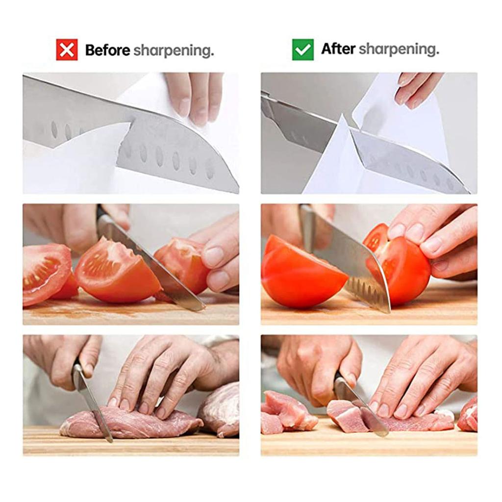 Knife Sharpener with 6 Whetstones 360 Degrees Angle Design Stainless Steel Knife Sharpeners Set Fixed-Angle High Grinde