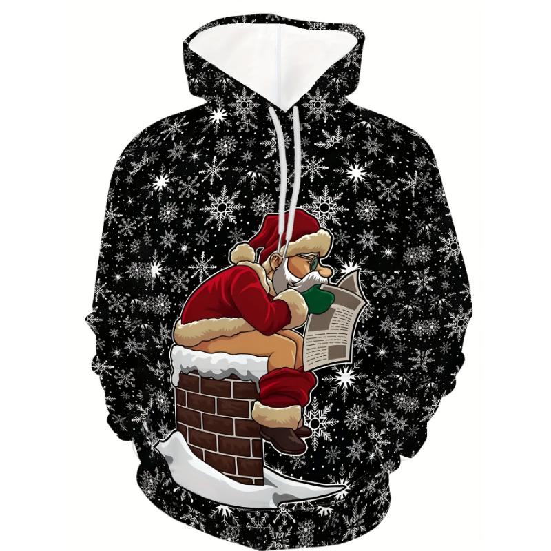 Sweats à capuche de Noël College 3D pour hommes, sweat-shirt père Noël, proximité, Wstring, manches longues, Streetwear, nouveauté, déclin, 2024