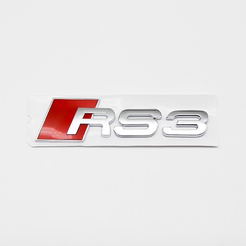 3D ABS Black Chrome Car Trunk Letter Badge Emblem For 2s RS3 RS4 RS5 Sline TT A3 A4 B8 B9 A5 A6 C7 Q3 Auto Tuning AccessoriesA1