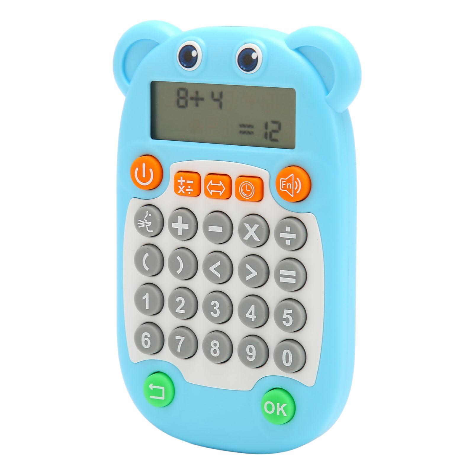 

Arithmetic Exercise Toy Digital Display Voice Prompt 27 Keys USB C Charge Arithmetic Training Machine for Kids Education Blue