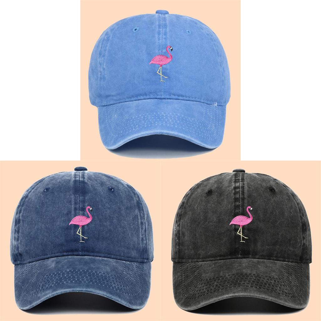 Fire Flamingo Embroidered Baseball Cap With Sun Protection For Outdoor Casual Wear
