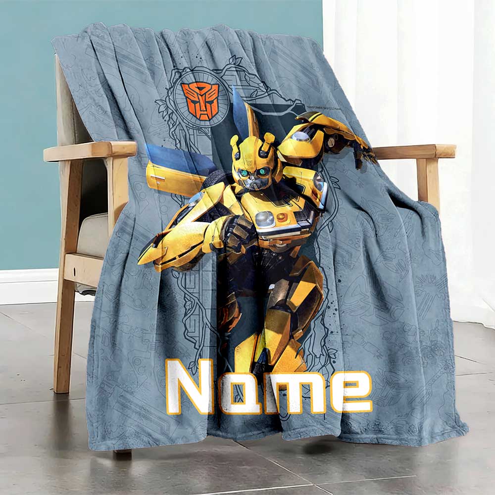 Love Transformers (11) Personalized Text Blanket Lightweight Personalized Blanket Durable Comfort Versatile for Nap Bed Office Home Decor