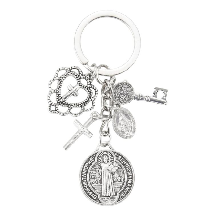 

Delicate Hollow Heart Crucifix Key Accessory Christian Keychain Accessories For Keys Or Bags Backpack Accessory 1